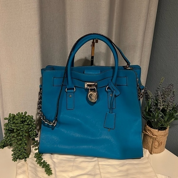 Michael Kors Hamilton Tote, Teal Blue EUC - Picture 1 of 9